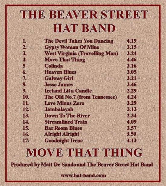 Beaver Street Hat Band - Move That Thing - Tracks